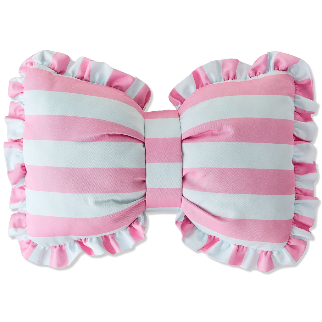 Striped Bow Decorative Pillow, Pink and White, 18" x 13", Easter by Way To Celebrate