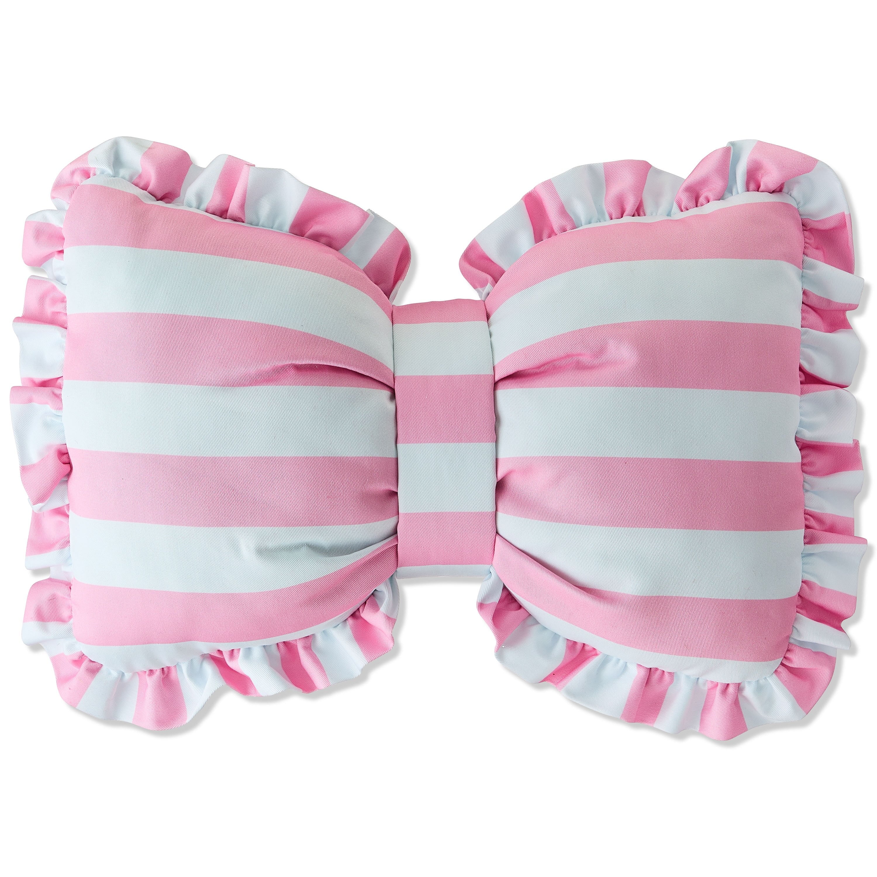 Striped Bow Decorative Pillow, Pink and White, 18" x 13", Easter by Way To Celebrate