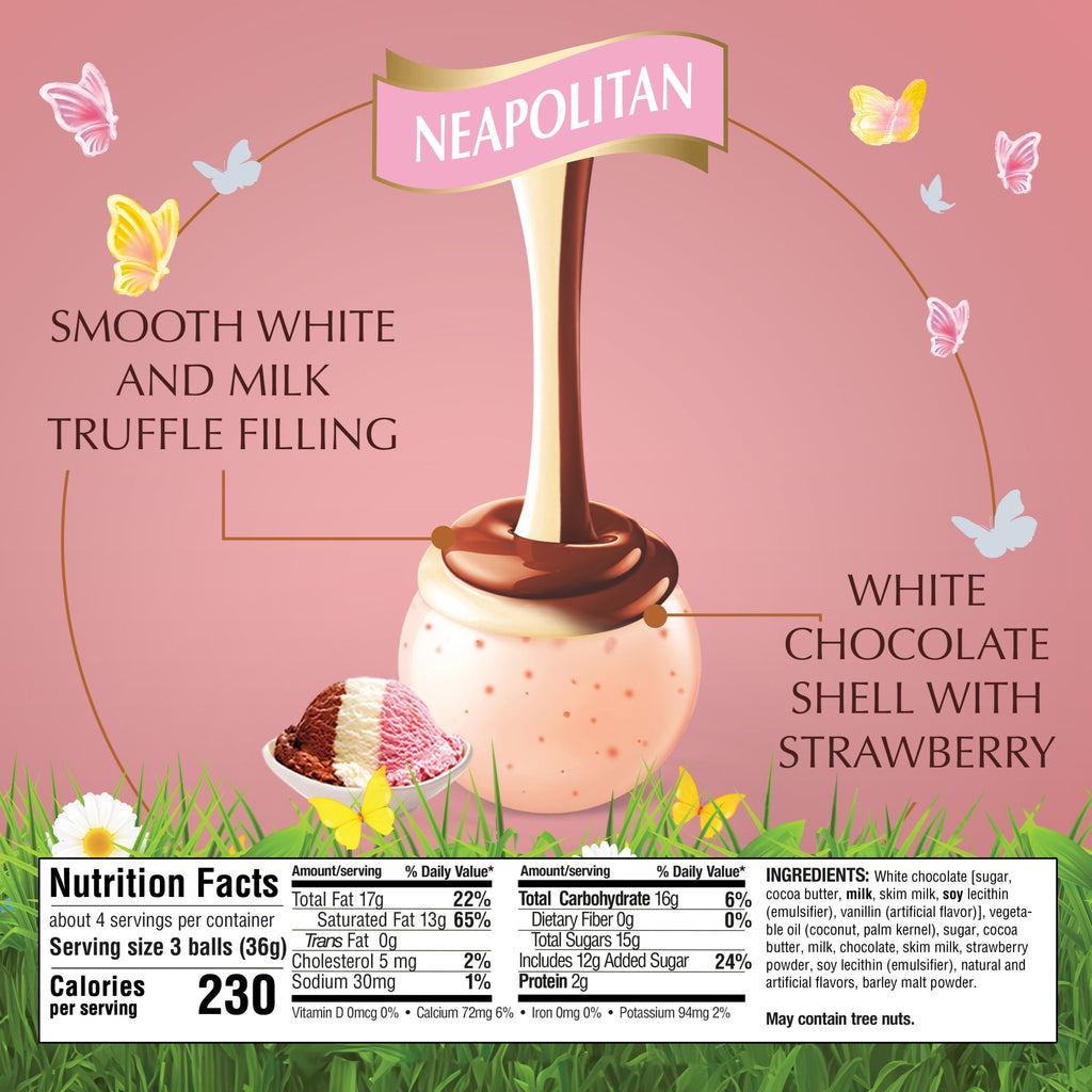 Lindt LINDOR Easter Neapolitan White Chocolate Candy Truffles, Easter Gifting, 5.1 oz. Bag