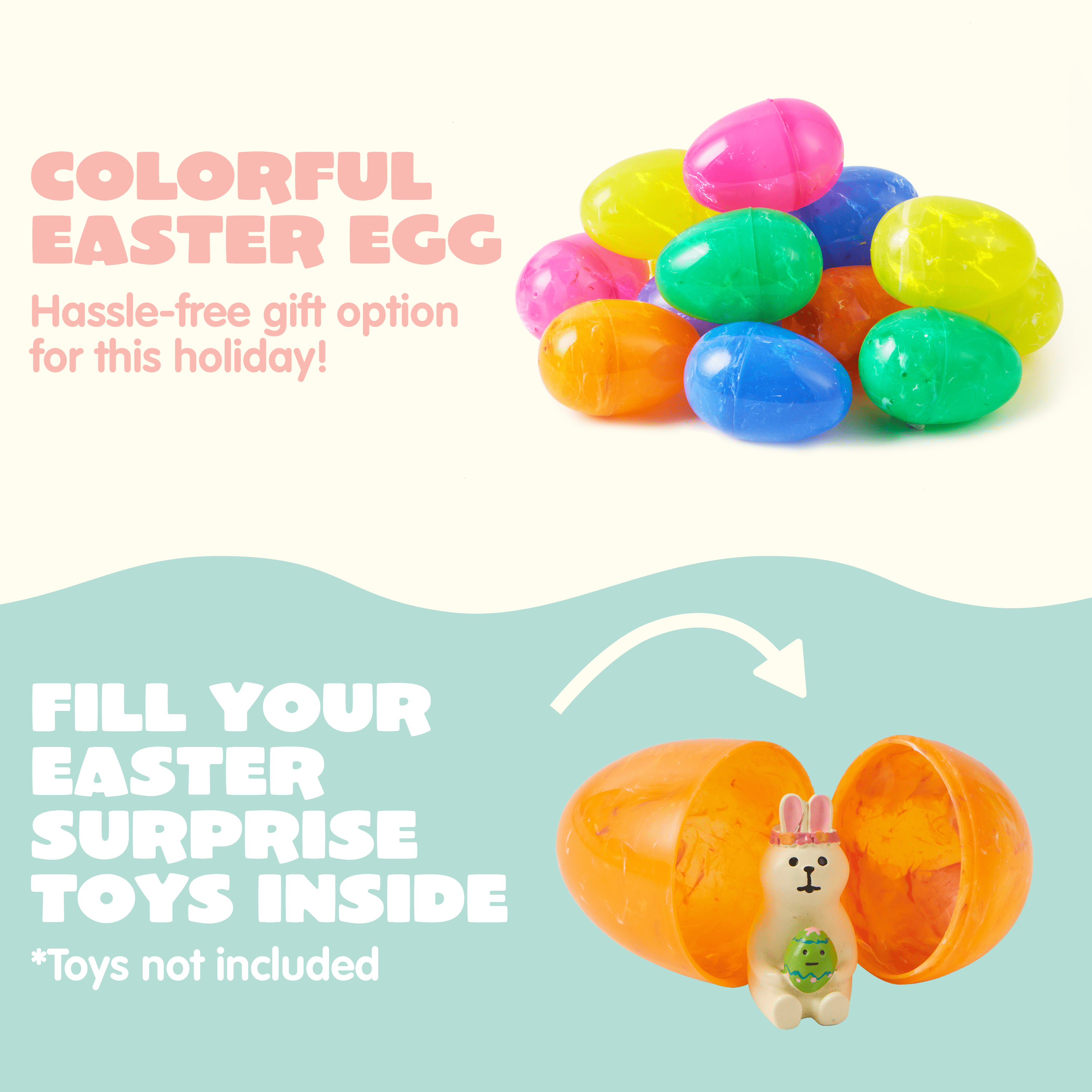Joyfy 30 Pcs Plastic Easter Eggs,Iridescent Printed Empty 3.15" Tall for Easter Egg Hunt, Basket Stuffers Fillers, Classroom Prize Supplies, Filling Treats and Party Favor