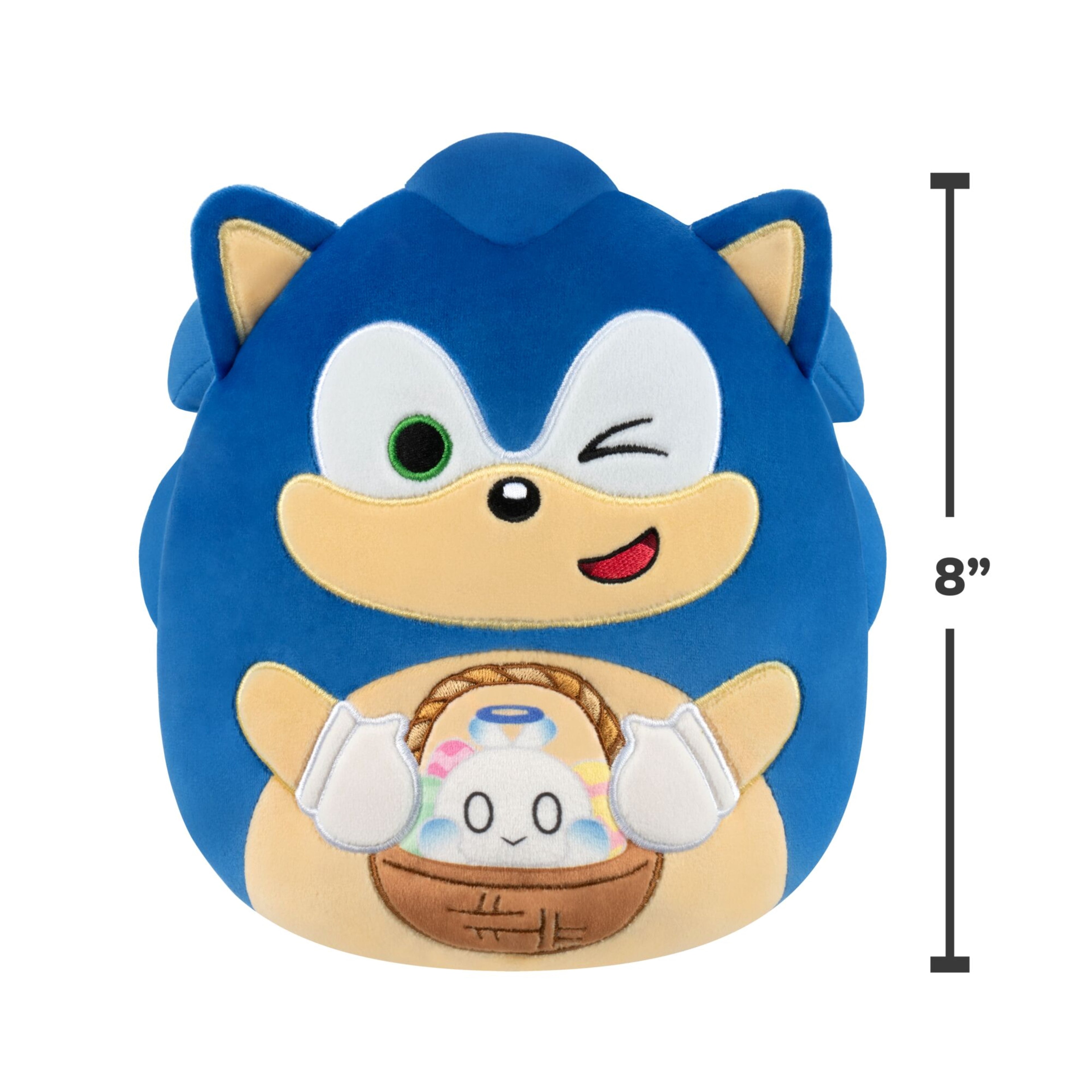 Squishmallows Official 8 inch Sega - Sonic Holding Easter Basket With Chao - Child's Ultra Soft Plush Toy