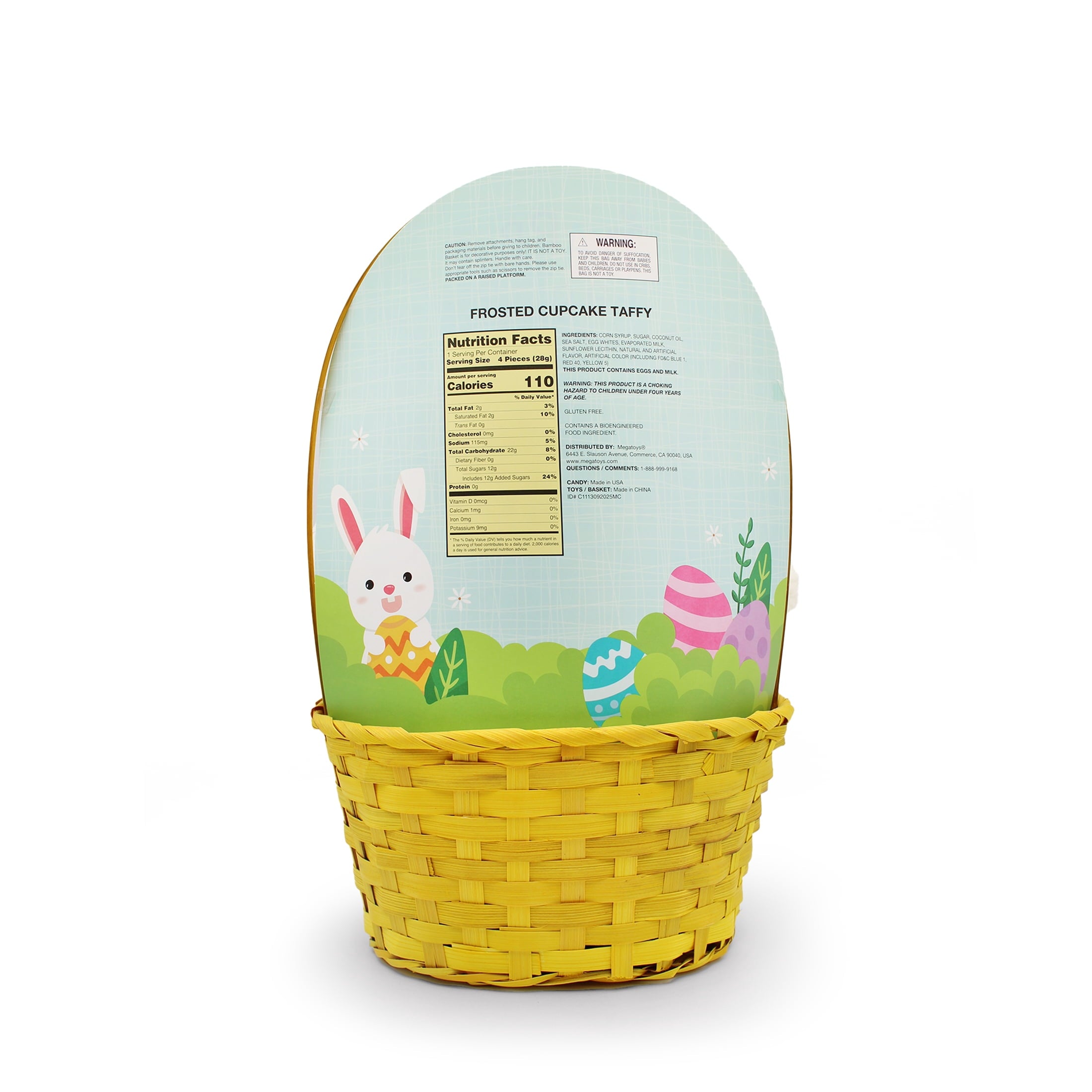 Tan Floppy Ear Bunny Plush Prefilled Easter Basket, by Megatoys
