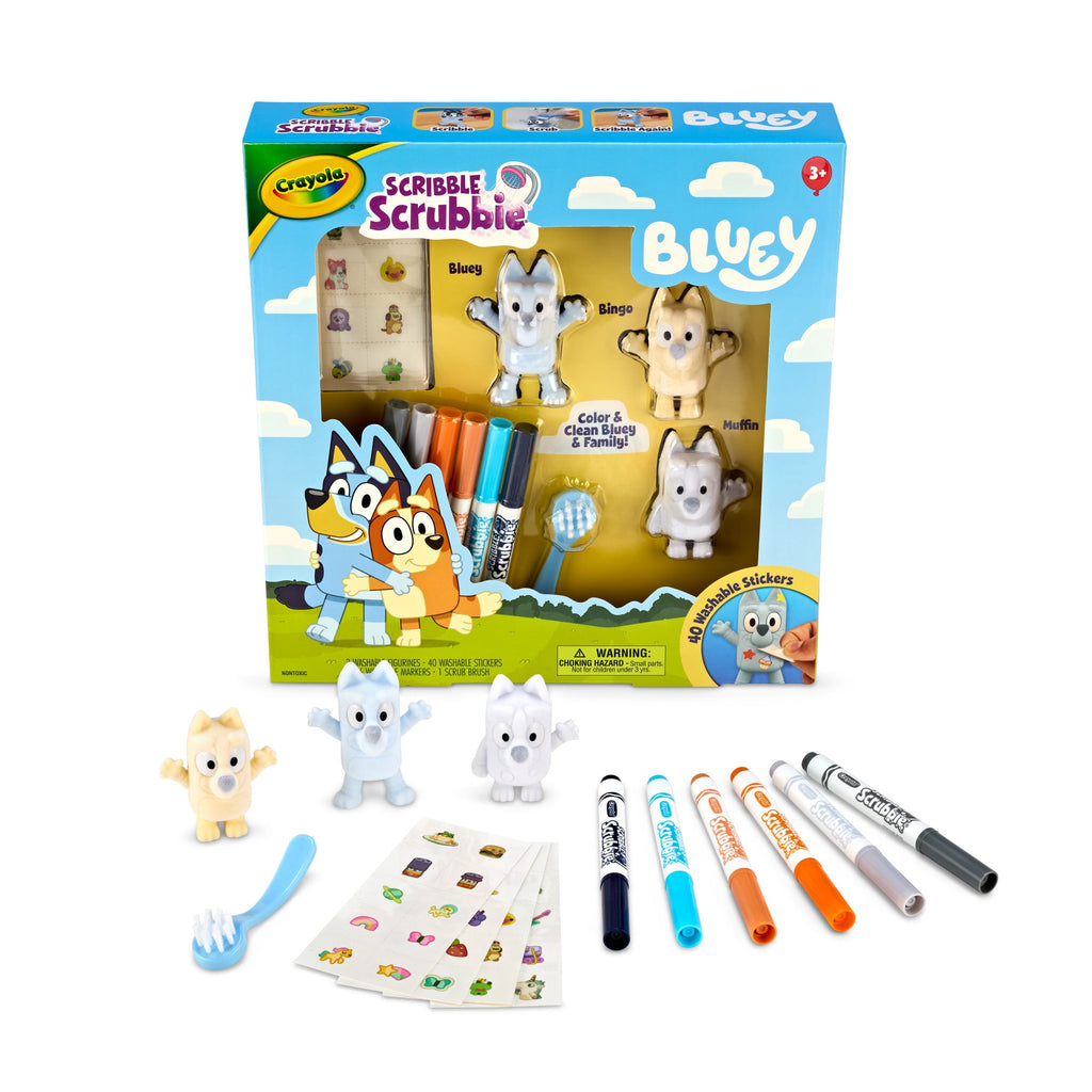 Crayola Bluey Scribble Scrubbie Pets Playset, 3 Count, Easter Basket Essentials, Bluey Toy, Arts and Crafts, Easter Gift for Toddlers, Ages 3+