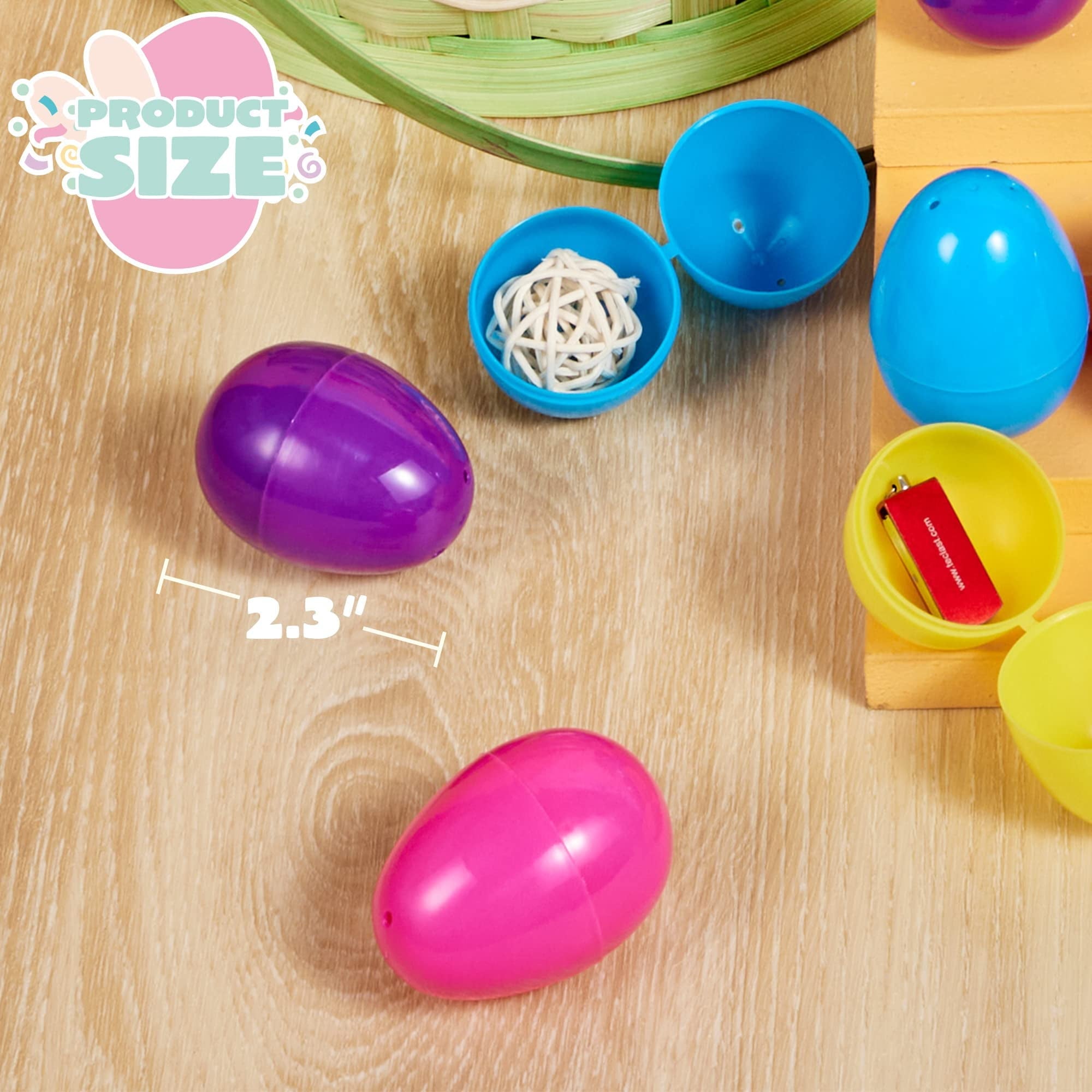 Joyfy 500 Pcs 2.3" Easter Eggs Plastic, Traditional Colorful Empty Easter Eggs Bulk, Egg Shells for Easter Hunt, Decoration, Filling Treats, Party Favor, Basket Stuffers, Classroom Prize Supplies