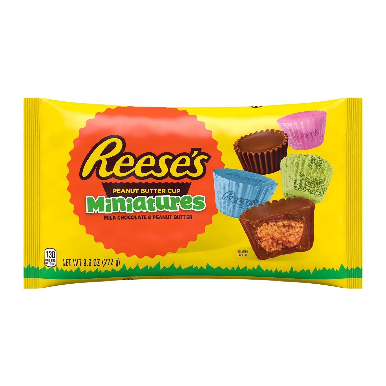 REESE'S Miniatures Milk Chocolate Peanut Butter Cups, Easter Candy Bag, 9.6 oz