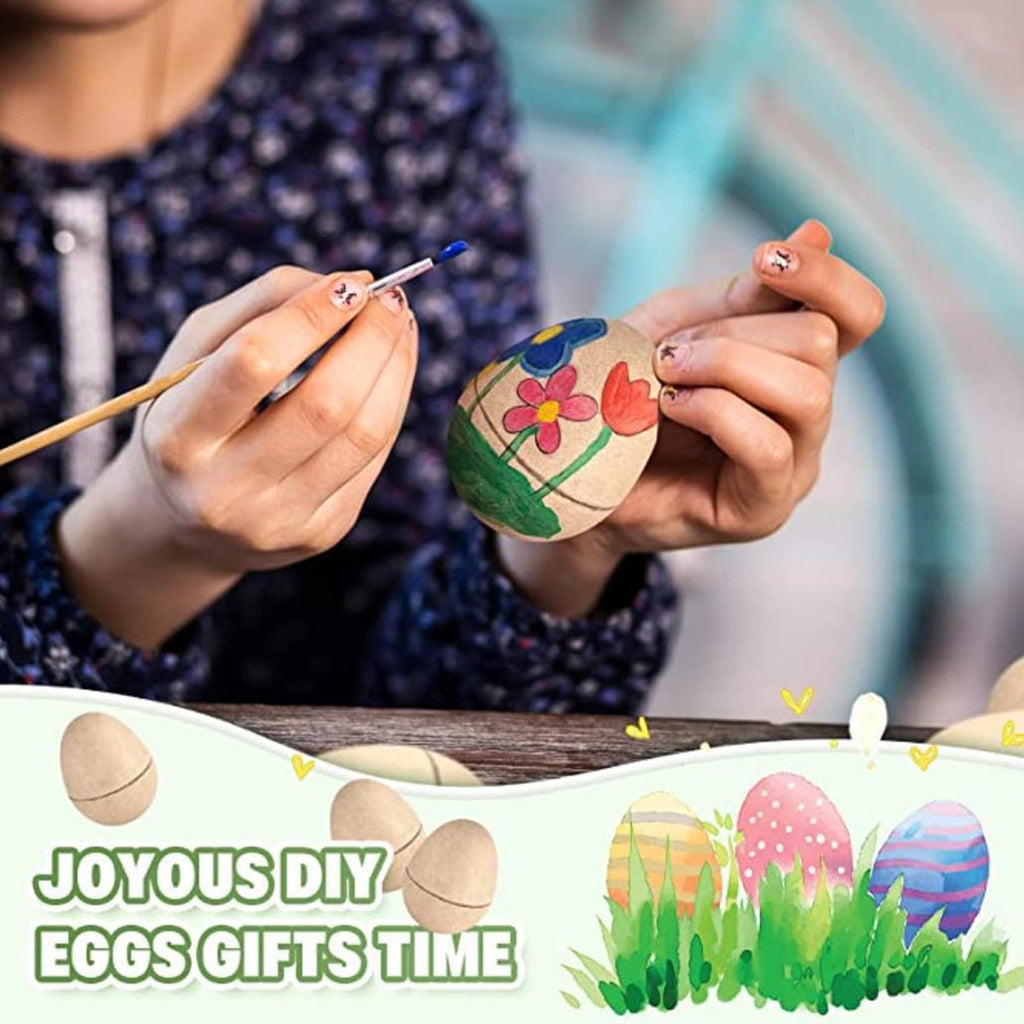Apmemiss Clearance 10 Pack Easter Eggs DIY Paper Mache Empty Eggs Easter Decor Eggs Craft for Kids Adults Easter Party Supplies Egg Hunt Bucket Stuffers