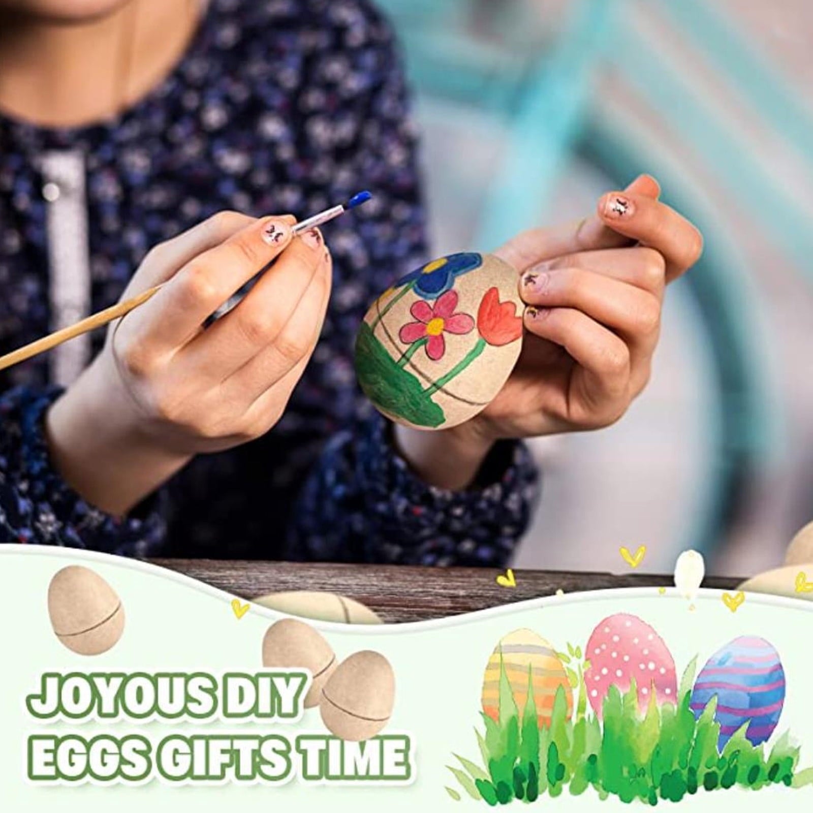 Apmemiss Clearance 10 Pack Easter Eggs DIY Paper Mache Empty Eggs Easter Decor Eggs Craft for Kids Adults Easter Party Supplies Egg Hunt Bucket Stuffers