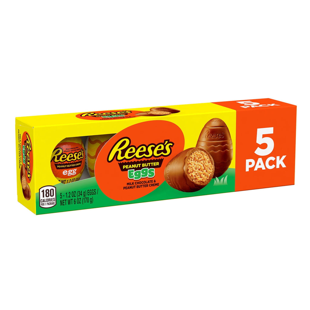 Reese's Milk Chocolate Peanut Butter Creme Eggs Easter Candy, Box 1.2 oz, 5 Pieces