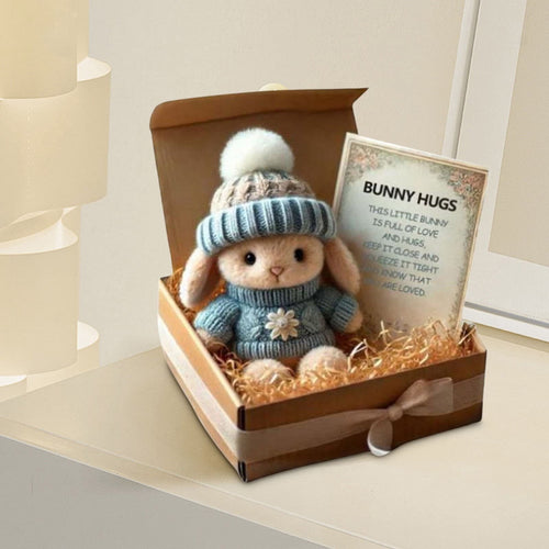 2026 New Huggable Rabbit Easter Gift Set Handmade Soft Plush Rabbit Mini Huggable Rabbit Gift Box Easter Basket Stuffing Rabbit Unisex Birthday Gift