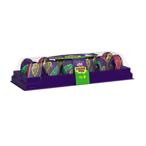 Cadbury Mini Creme Egg Chocolate with Fondant Easter Candy, Tray 3.8 oz, 12 Pieces