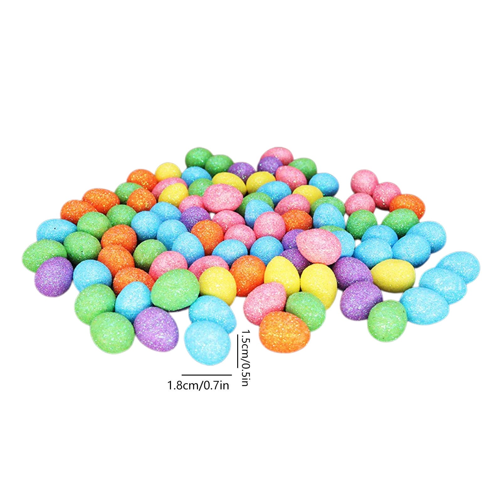 Moocorvic 80Pcs Glitter Easter Eggs Decoration, Easter Basket Stuffers Colorful Egg for Party Hunting Game