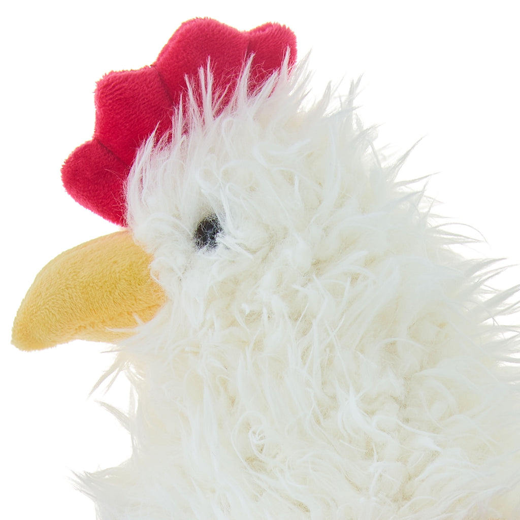 Large Shaggy Rooster Plush, Brown/White/Red, 17", Easter by Way To Celebrate