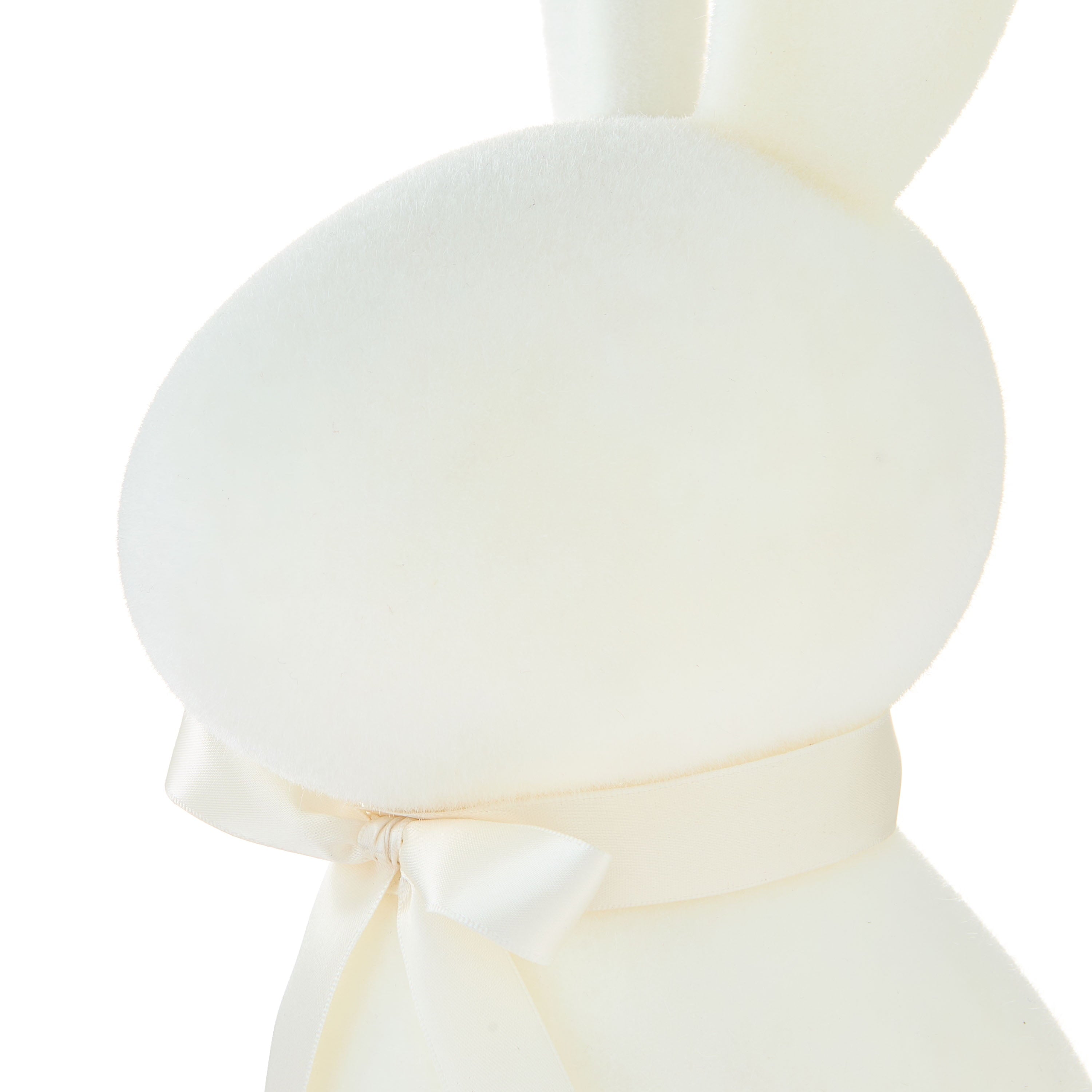 Flocked Bunny Tabletop Decoration, Cream, 16", Easter by Way To Celebrate