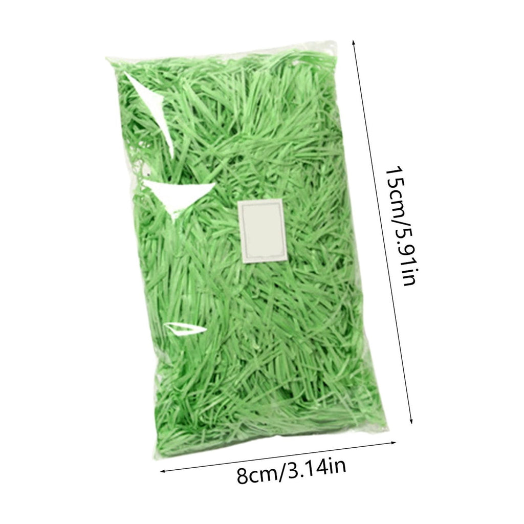 Gumesh Easter Grass Basket Filler - Shredded Paper Filler, Green Raffia for Easter Egg Decorations & Gift Wrapping Stuffing，500g