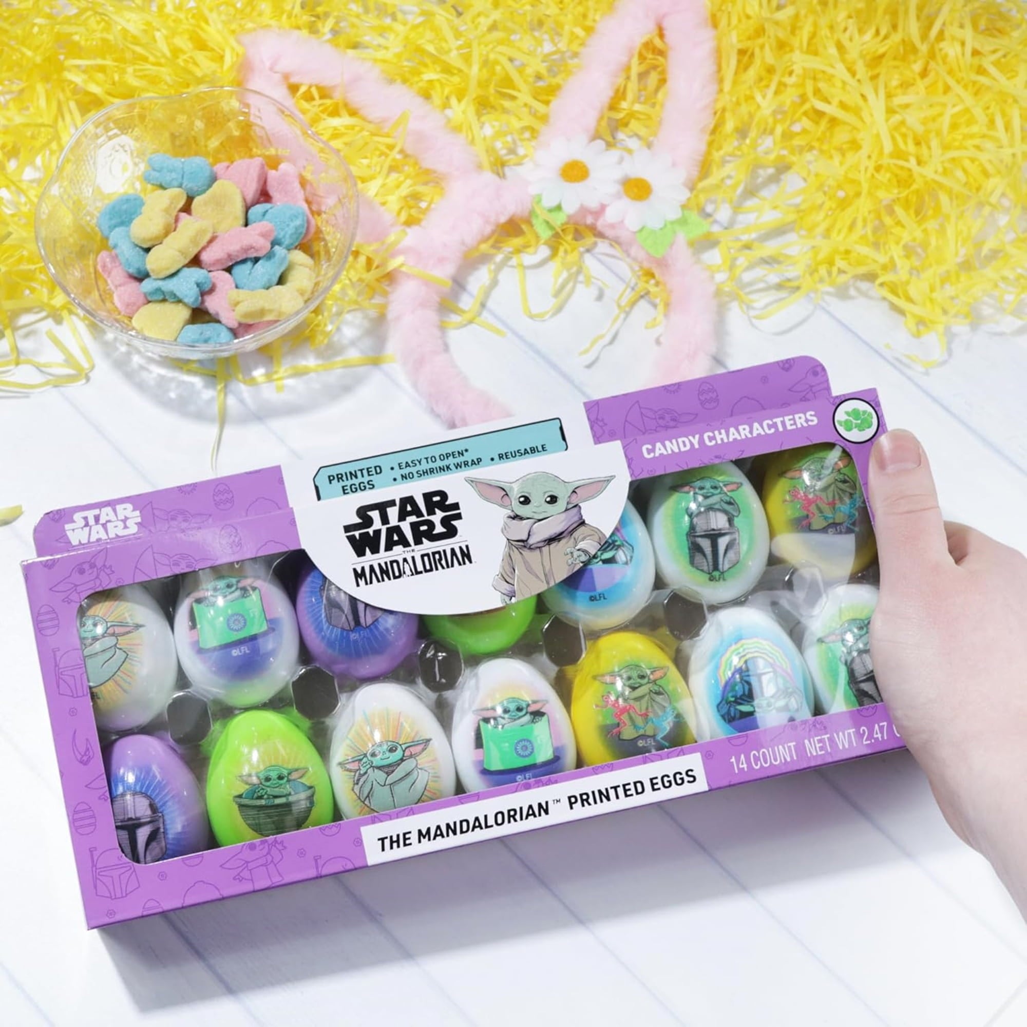 Star Wars Pre-Filled Printed Easter Eggs, Easter Egg Hunt Candy, Pack of 2, 2.74 Ounces per Box