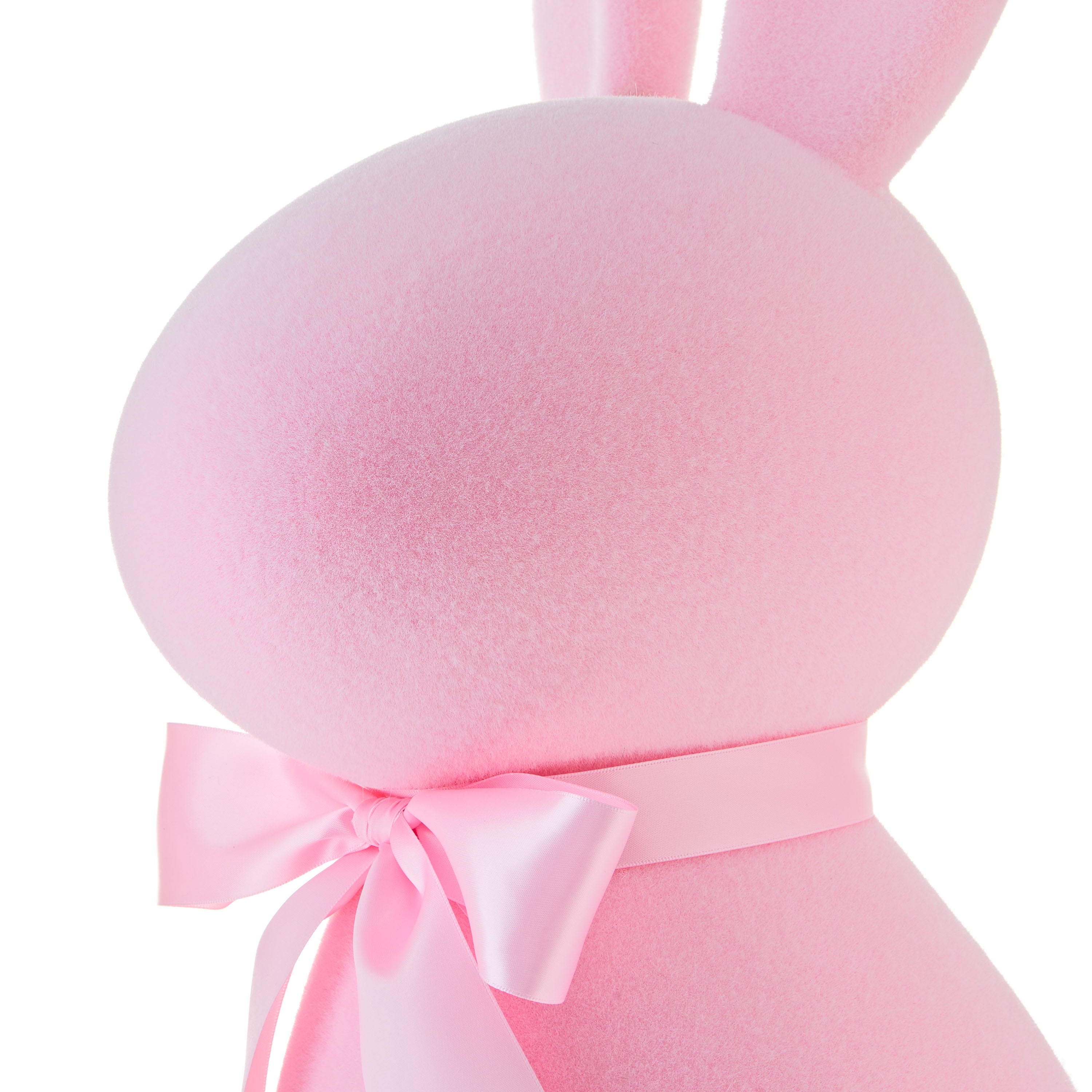 Flocked Bunny Tabletop Decoration, Pink, 27", Easter by Way To Celebrate