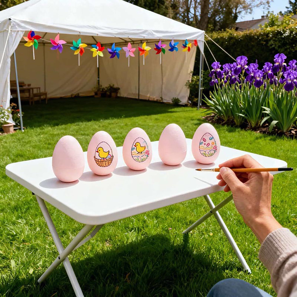 Vggrvlo 24PCS DIY Easter Eggs with 4 Pens Paper Mache Easter Eggs Craft Eggs for Easter DIY Craft for Party Ornaments Egg Hunt 3.2"