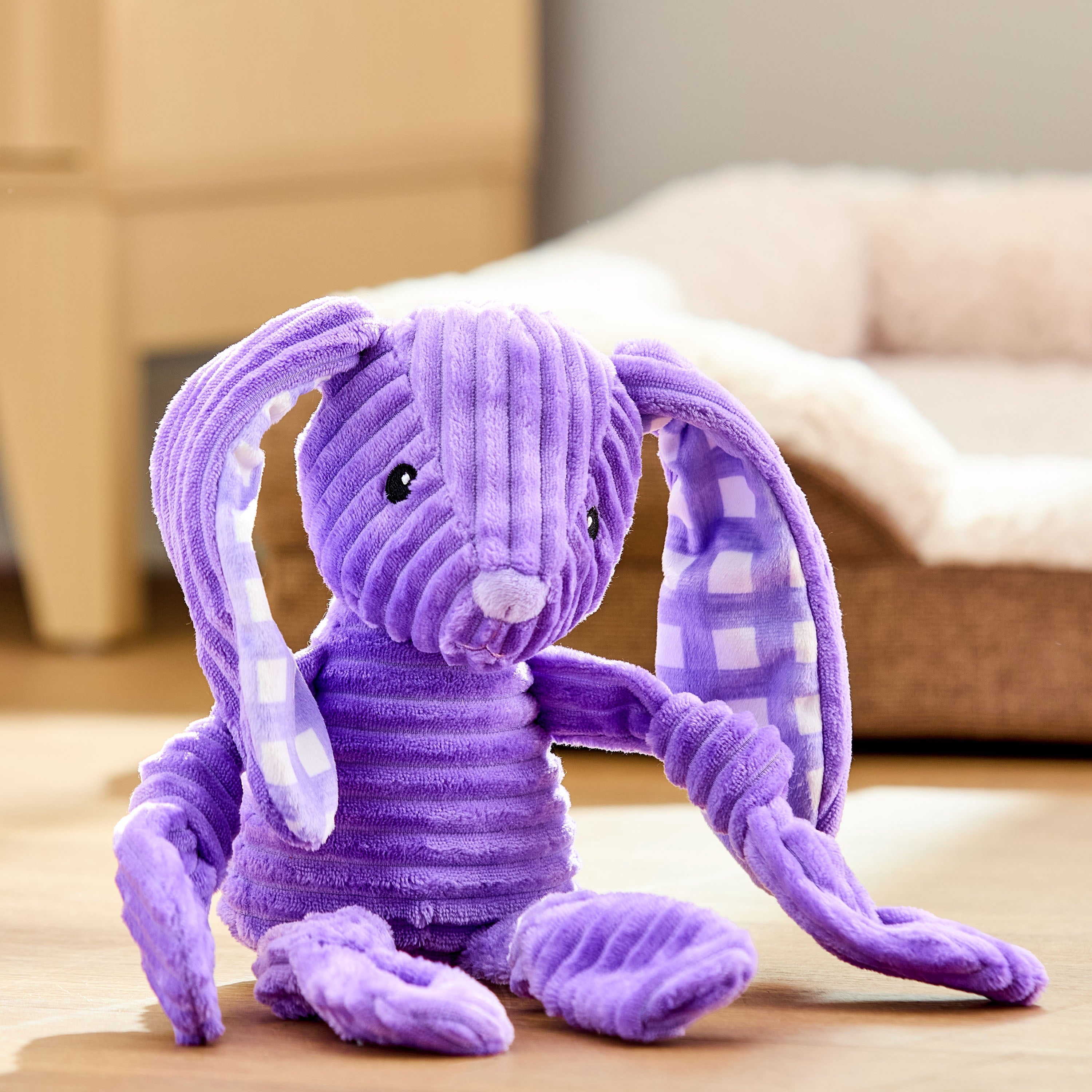 Vibrant Life Ribbed Easter Bunny Dog Toy, Purple