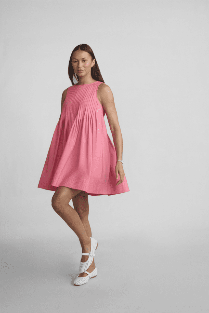 Free Assembly Women's Sleeveless Pleated Mini Dress, Sizes XS-XXL