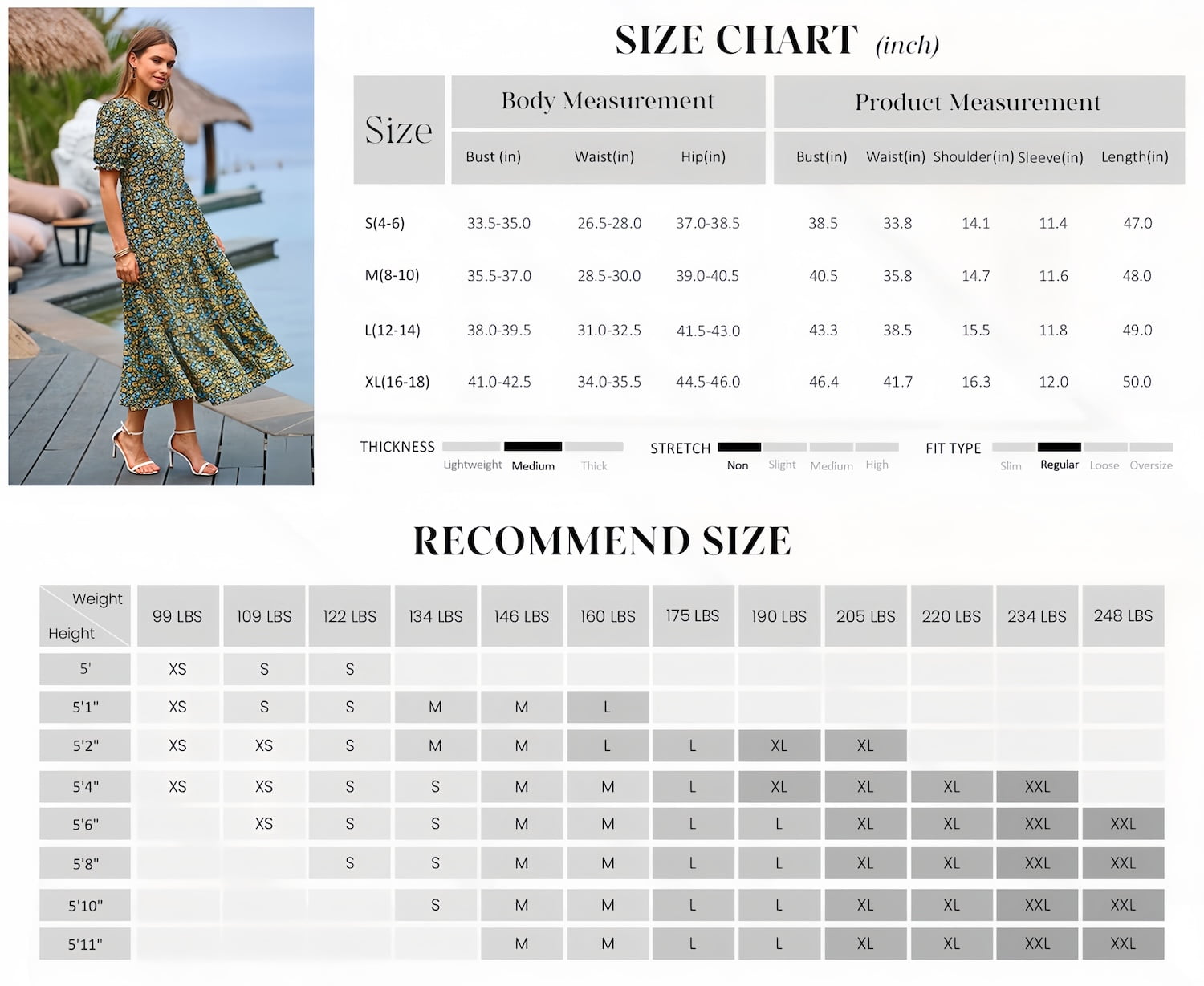 PRETTYGARDEN Women's Summer Casual Boho Dress Floral Print Ruffle Puff Short Sleeve Flowy Midi Beach Party Dresses