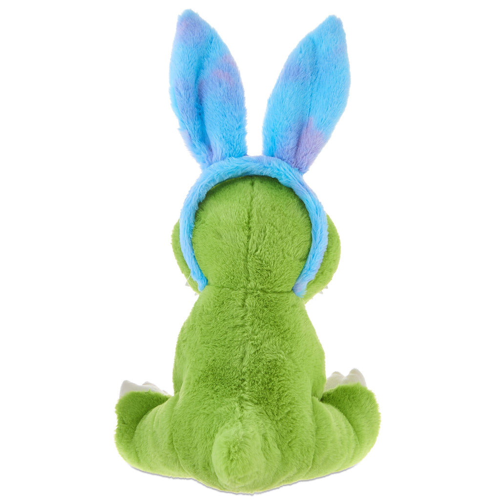 Large Dinosaur Plush with Bunny Ears, Green and Blue, 19", Easter by Way To Celebrate