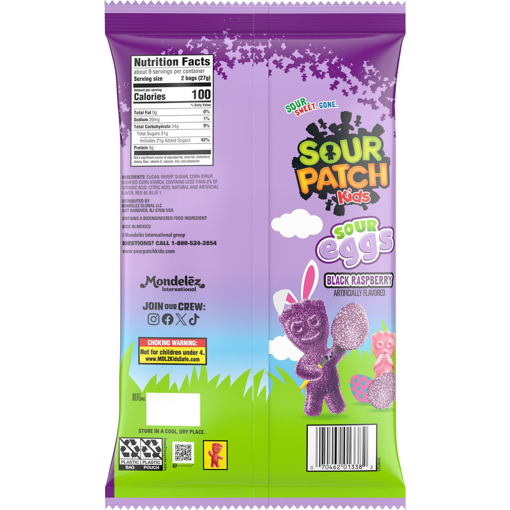 SOUR PATCH KIDS Sour Eggs Soft & Chewy Easter Candy, 18 Snack Packs