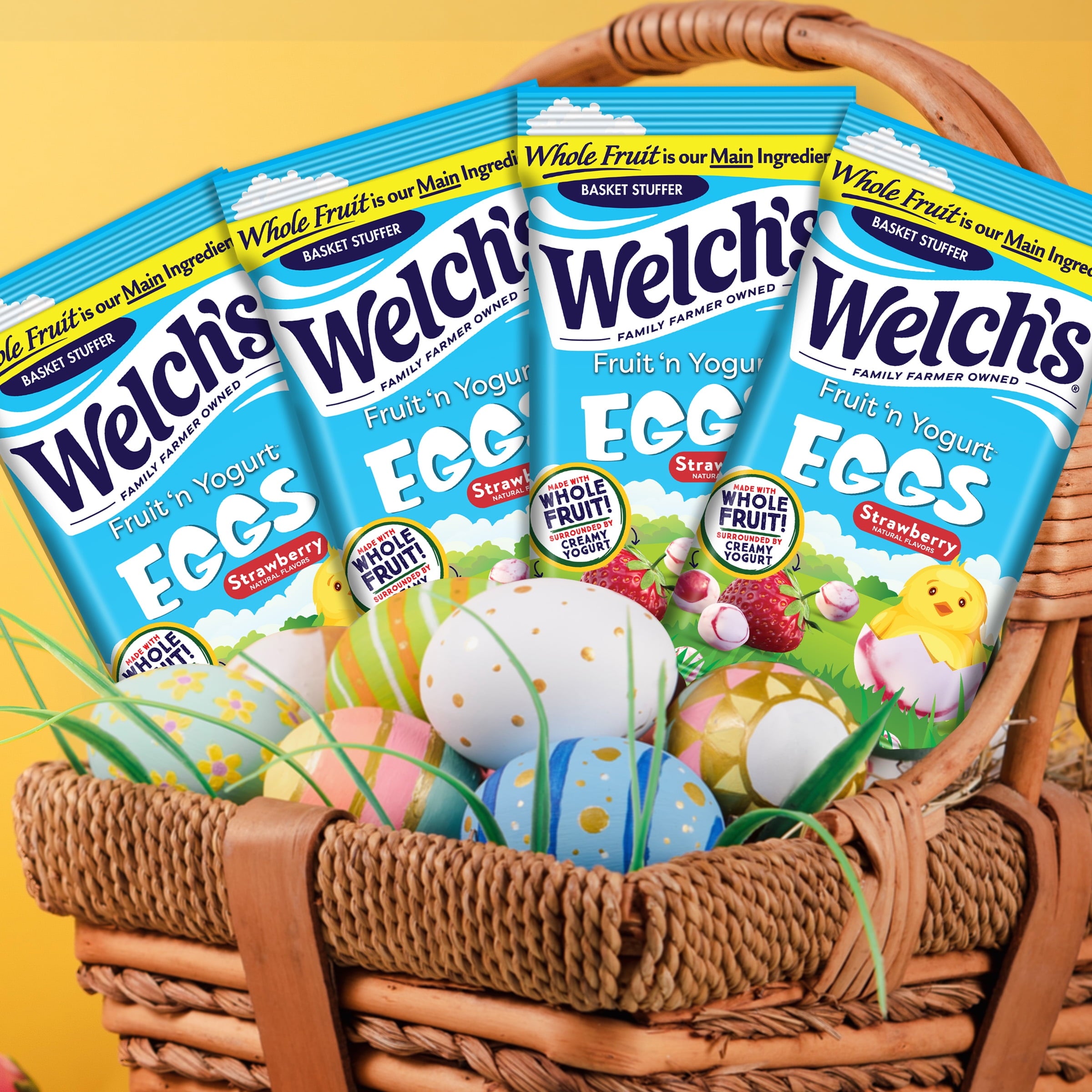 Welch's Fruit Snacks, Easter, Fruit 'n Yogurt Strawberry Eggs, 1.4 oz