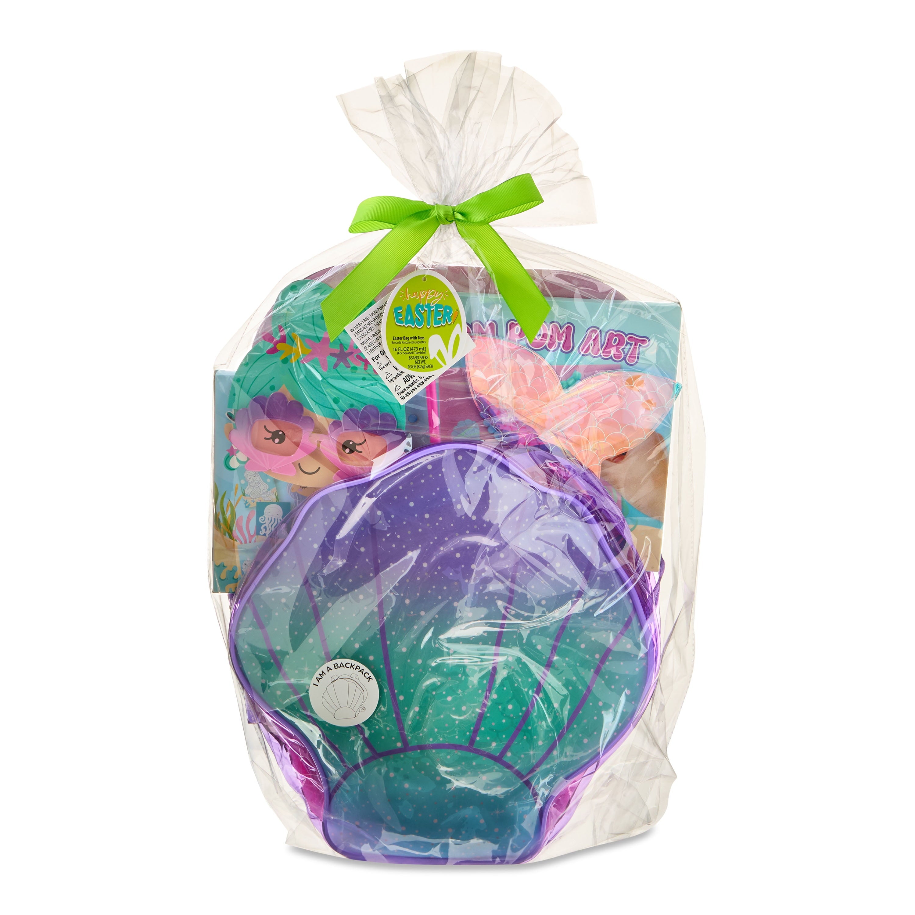 Easter Pre-Filled Multicolor Mermaid Art Easter Basket, Brand By Vendor Labeling