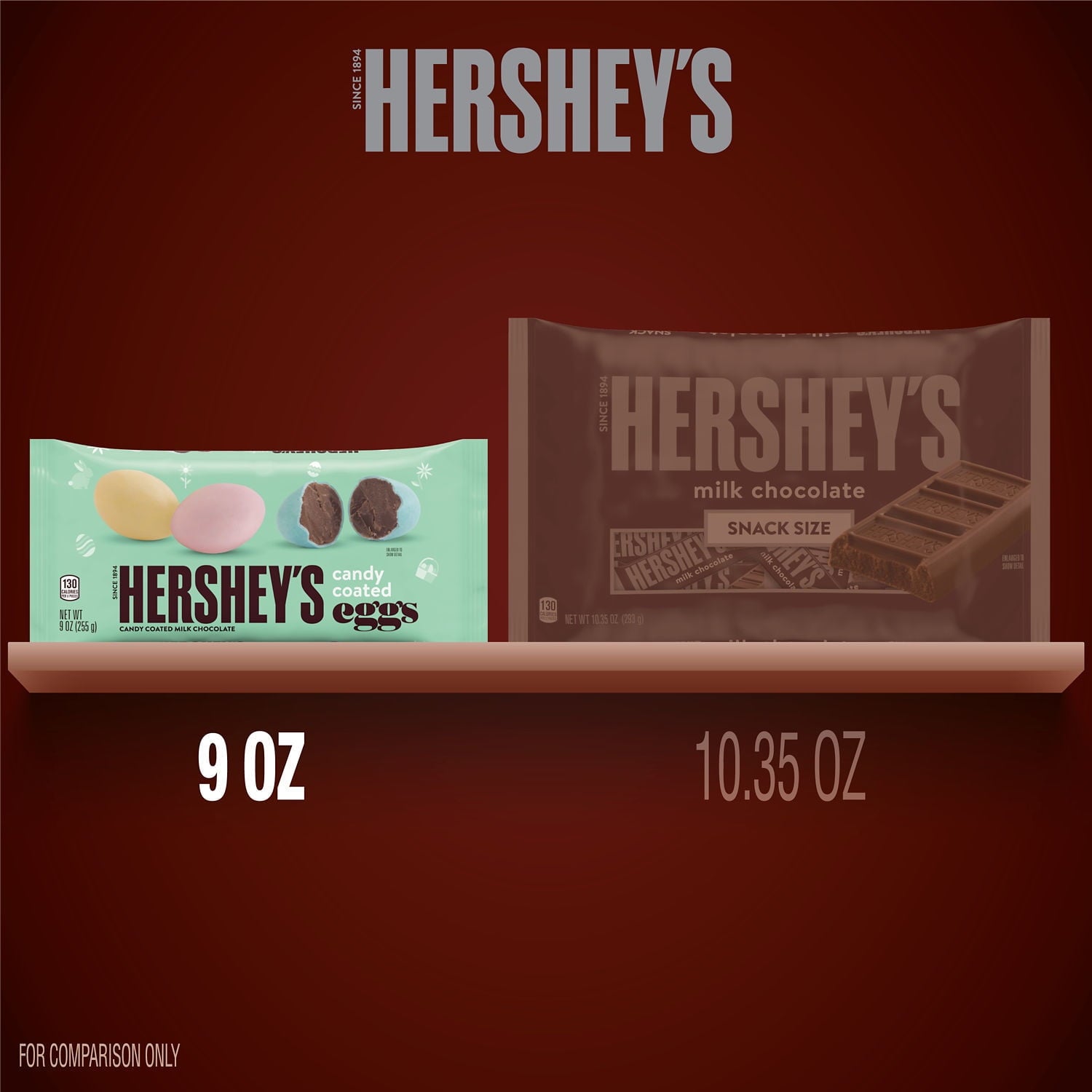 HERSHEY'S Candy Coated Milk Chocolate Eggs, Easter Candy Bag, 9 oz