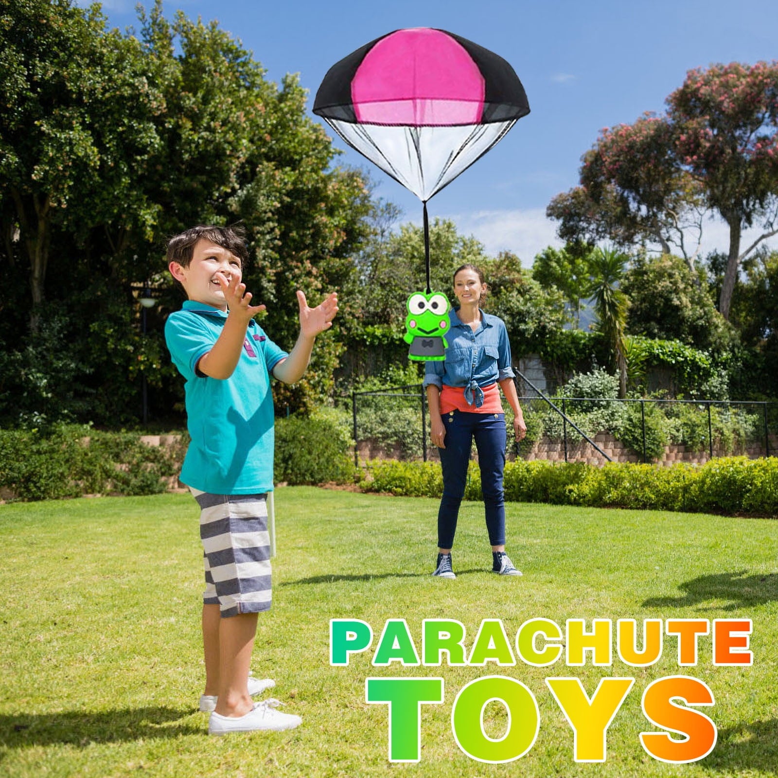 Werulen Easter ParachuteToys, 6 Pack Plastic Easter Eggs ThrowingToy, Easter Basket Stuffers Fillers ForKidsBoysGirls, Easter Gifts Party Favors Carnival Prizes Classroom Rewards