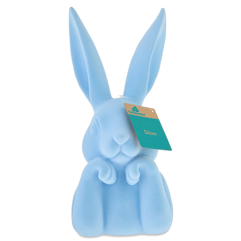 Flocked Bunny Bust Tabletop Decoration, Blue, 12.5", by Way To Celebrate