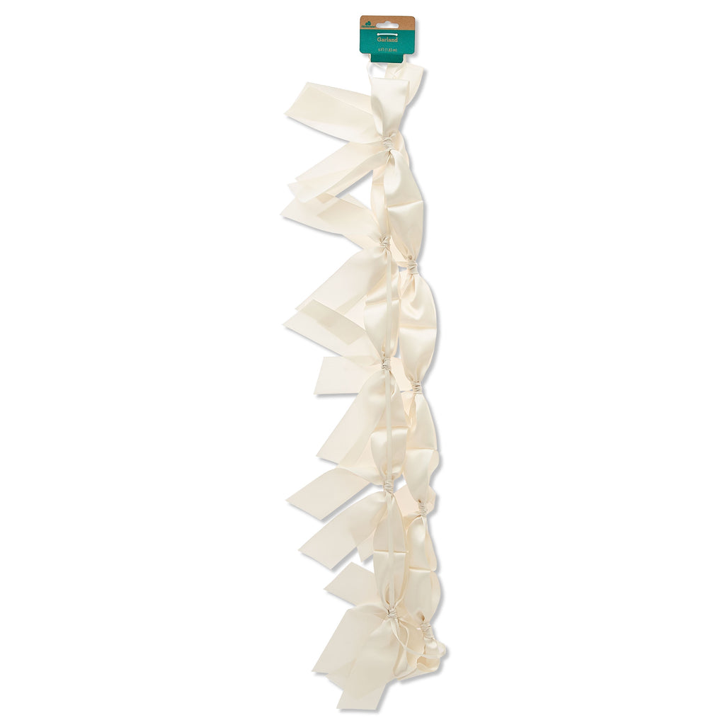 Satin Bow Garland, Cream, 6', Easter by Way To Celebrate