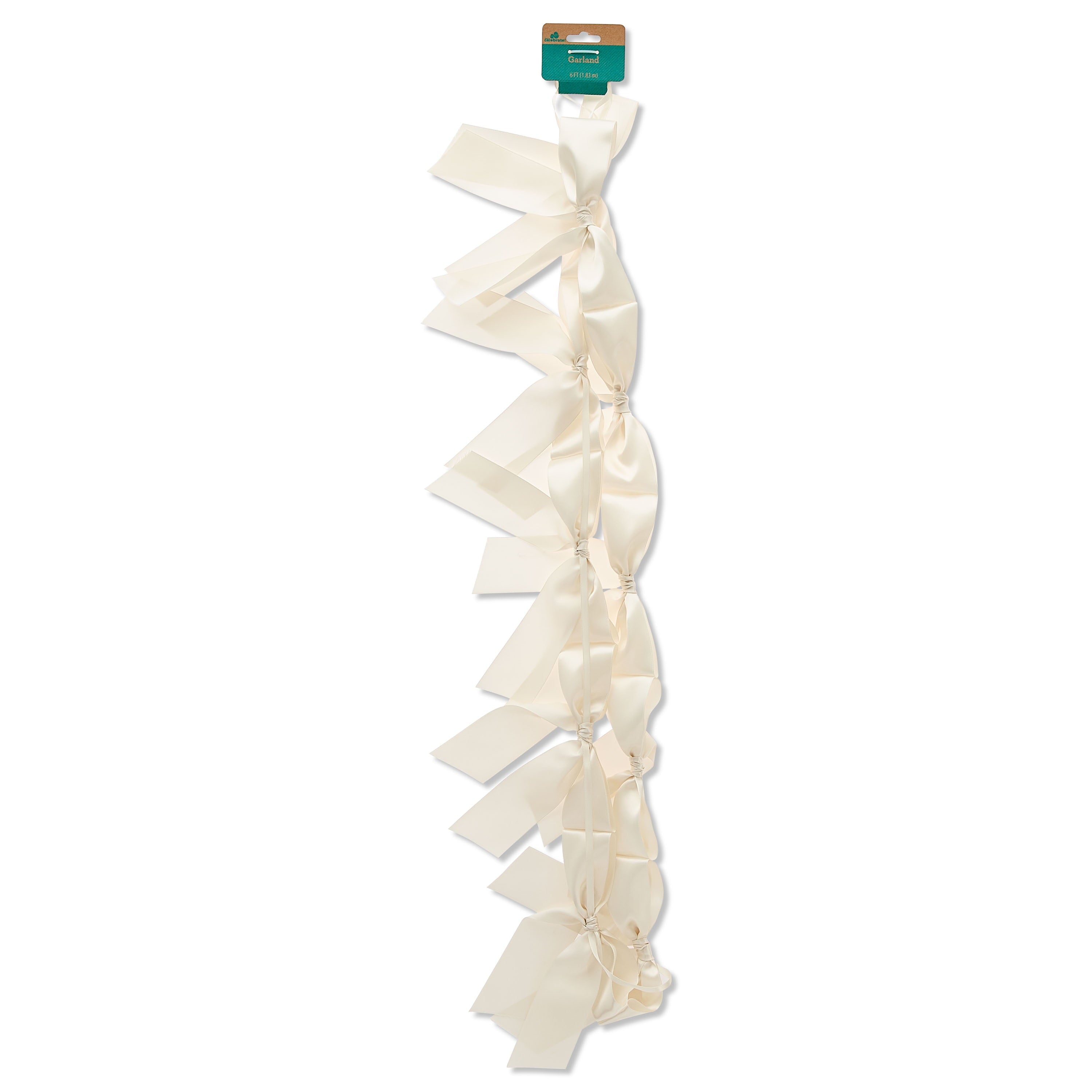 Satin Bow Garland, Cream, 6', Easter by Way To Celebrate