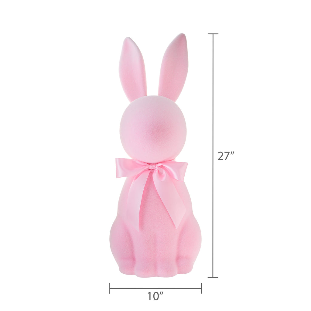Flocked Bunny Tabletop Decoration, Pink, 27", Easter by Way To Celebrate
