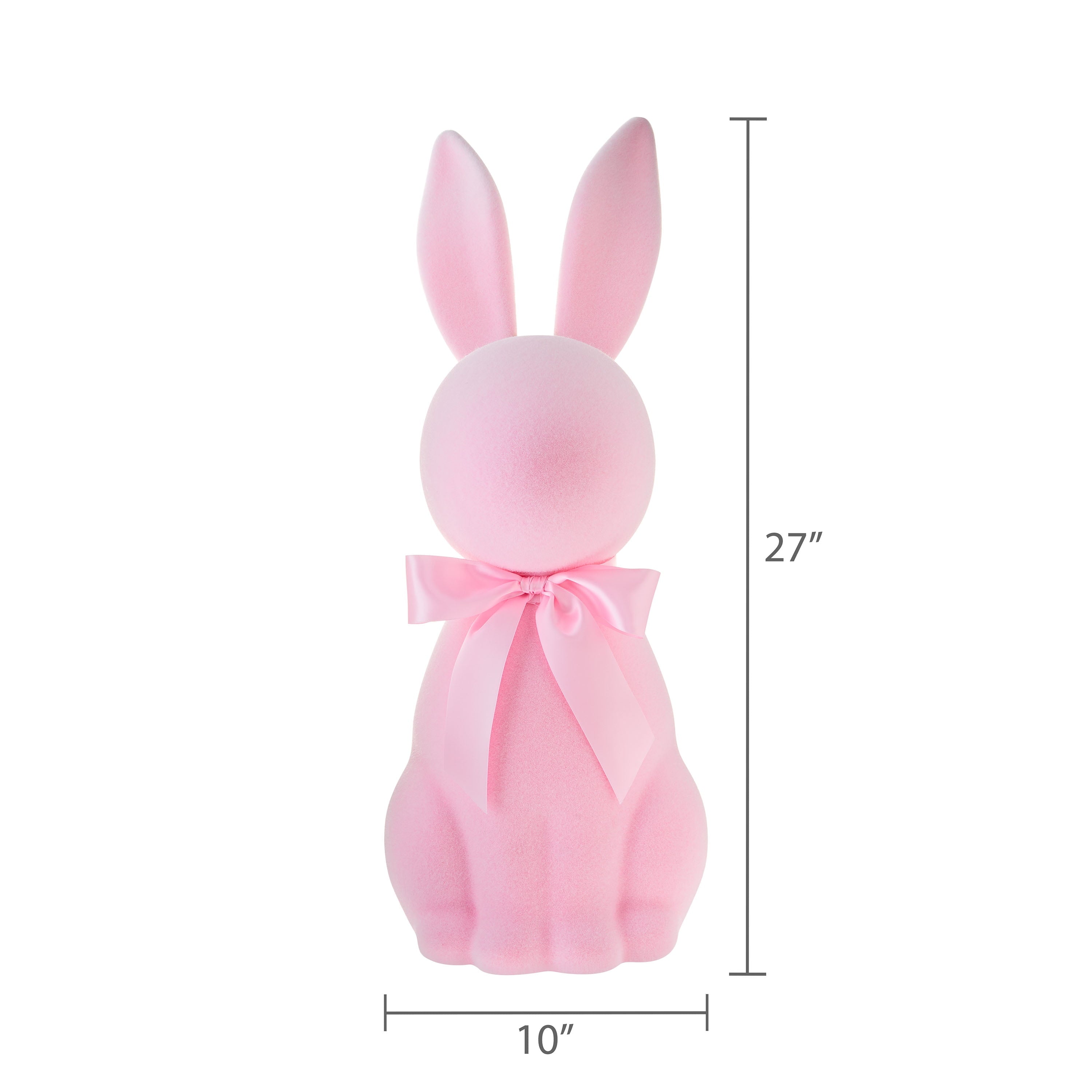 Flocked Bunny Tabletop Decoration, Pink, 27", Easter by Way To Celebrate