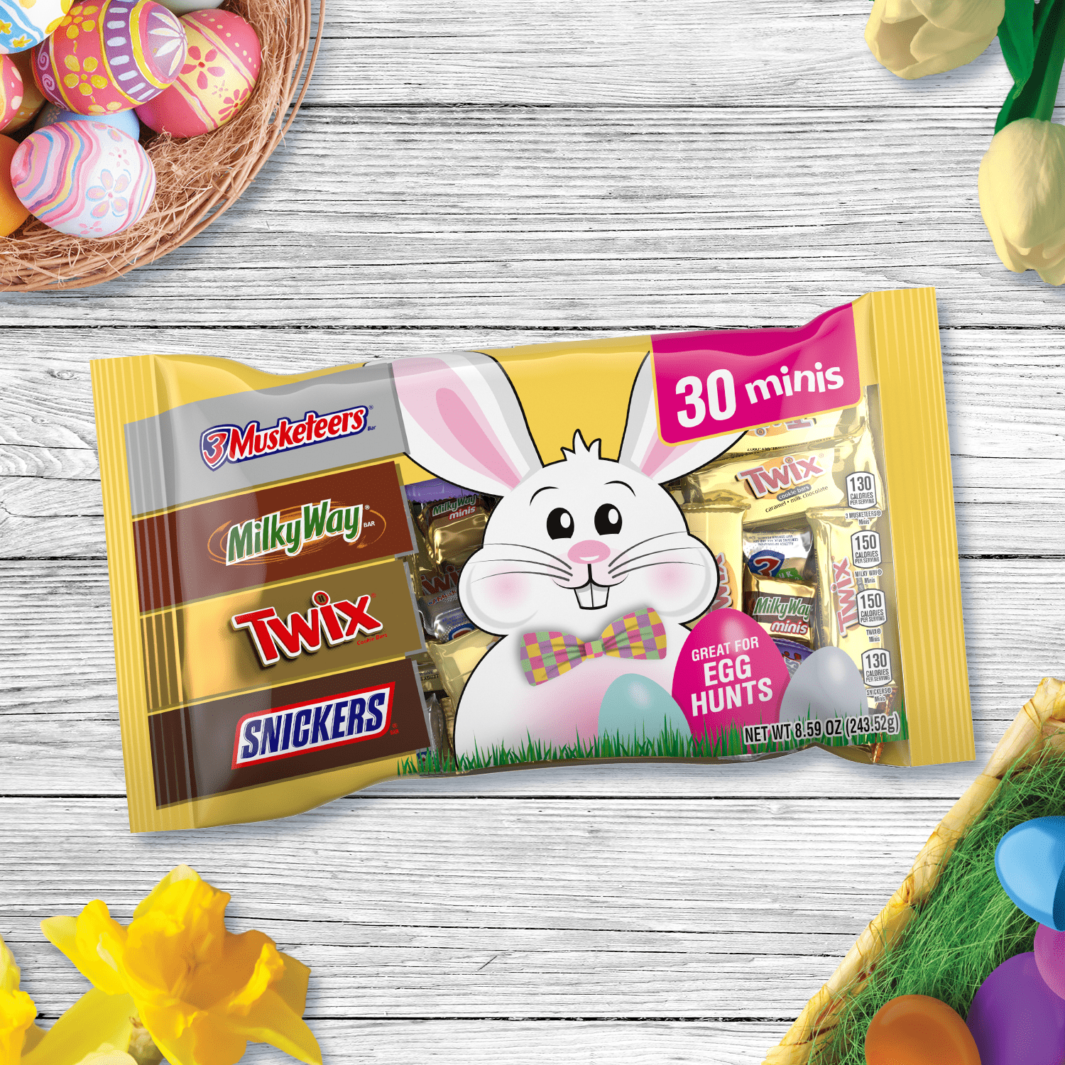 Mars Mixed Snickers, Twix & More Mini Milk Chocolate Bars Easter Basket Stuffers - 30 Bulk Bag
