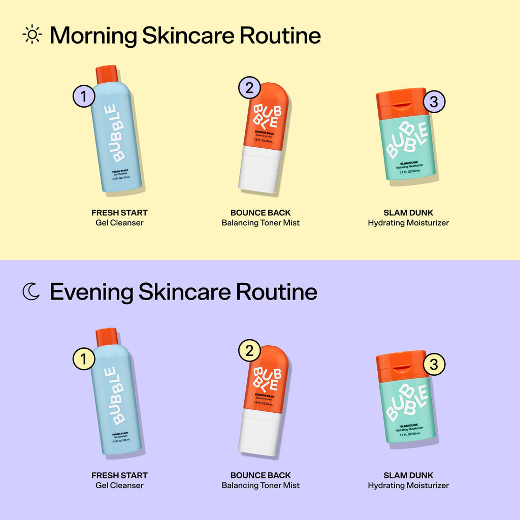 Bubble Skincare 3-Step Hydrating Routine Bundle for Normal to Dry Skin, Set of 3