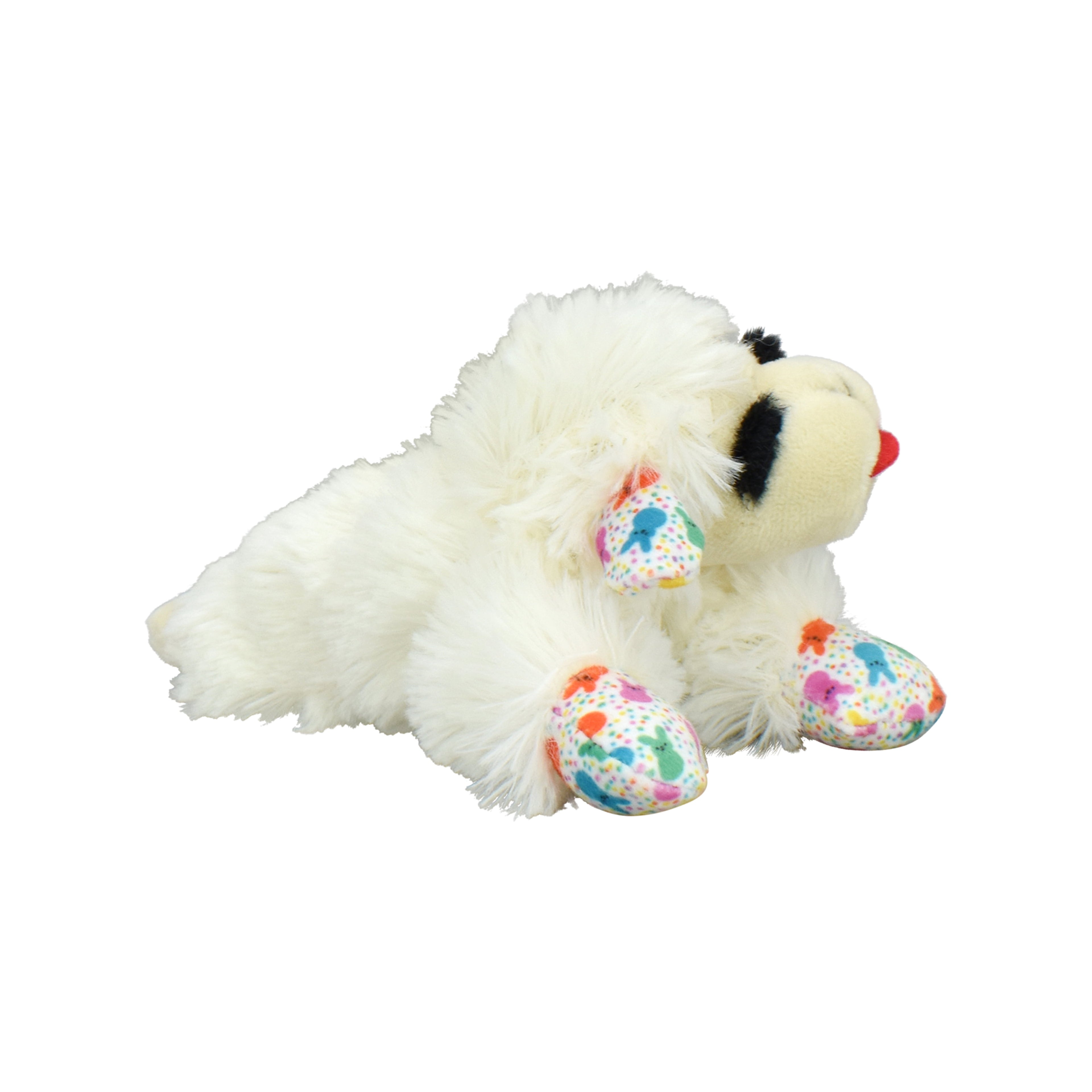 Multipet Easter Holiday Small Plush Lamb Chop 2 Pack Dog Toy with Squeaker, Festive Bunny Pattern on Ears and Paws