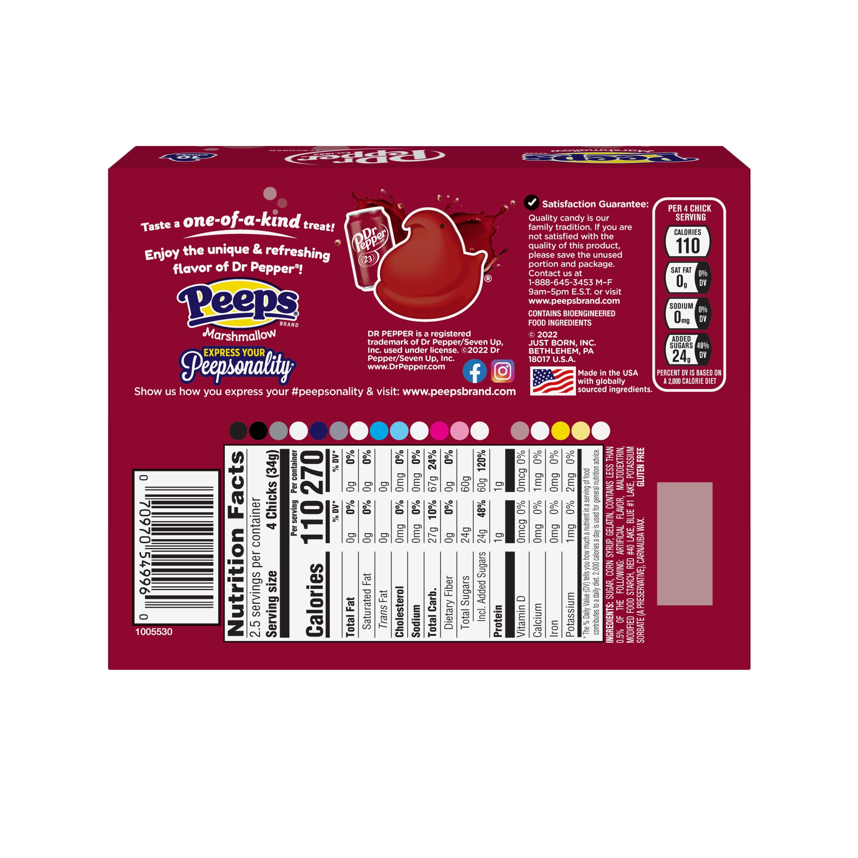PEEPS, Dr Pepper Flavored Marshmallow Chicks, Easter Candy, 10ct (3.0oz)