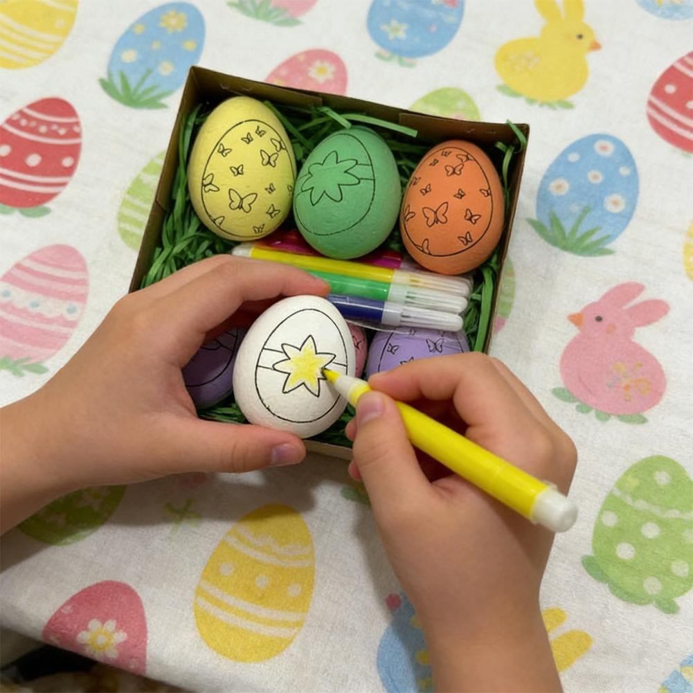 DIY Easter Egg Coloring Kit, 6 Pcs, 13×4.5×13cm, Lightweight and Gift - Ready for Easter Decor