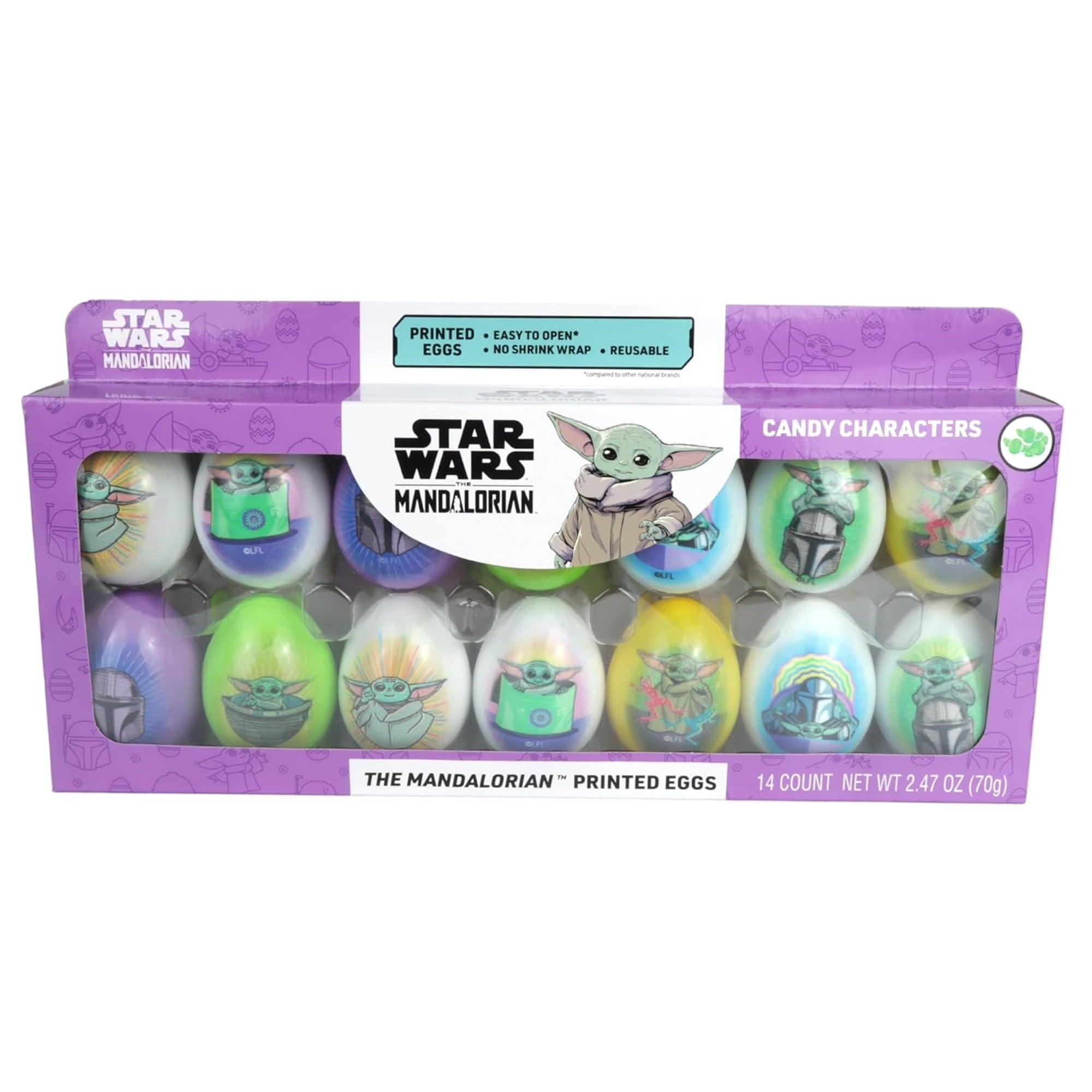 Star Wars Pre-Filled Printed Easter Eggs, Easter Egg Hunt Candy, Pack of 2, 2.74 Ounces per Box