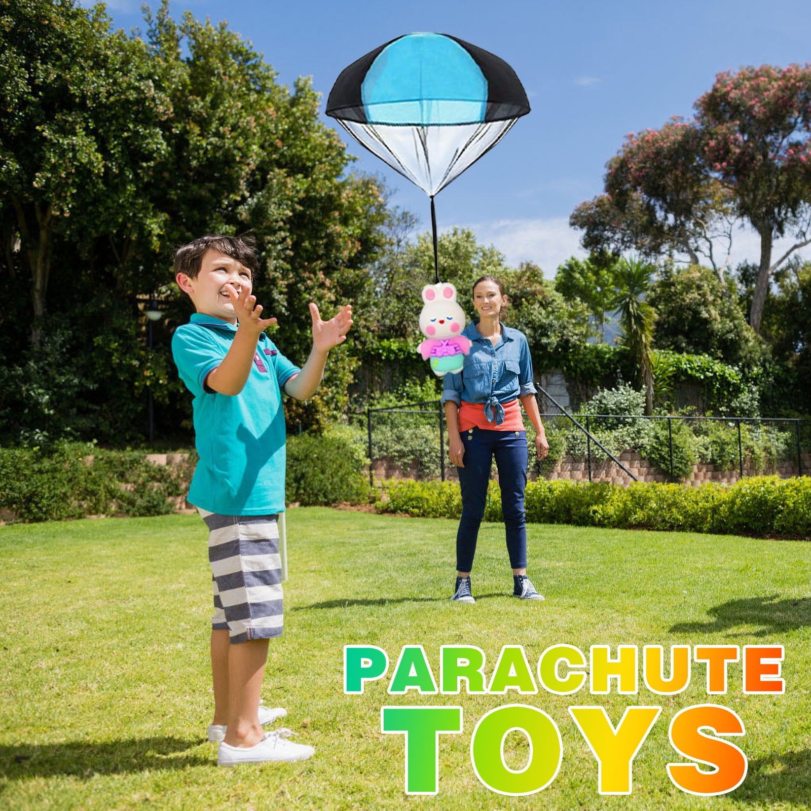 Werulen Easter ParachuteToys, 6 Pack Plastic Easter Eggs ThrowingToy, Easter Basket Stuffers Fillers ForKidsBoysGirls, Easter Gifts Party Favors Carnival Prizes Classroom Rewards