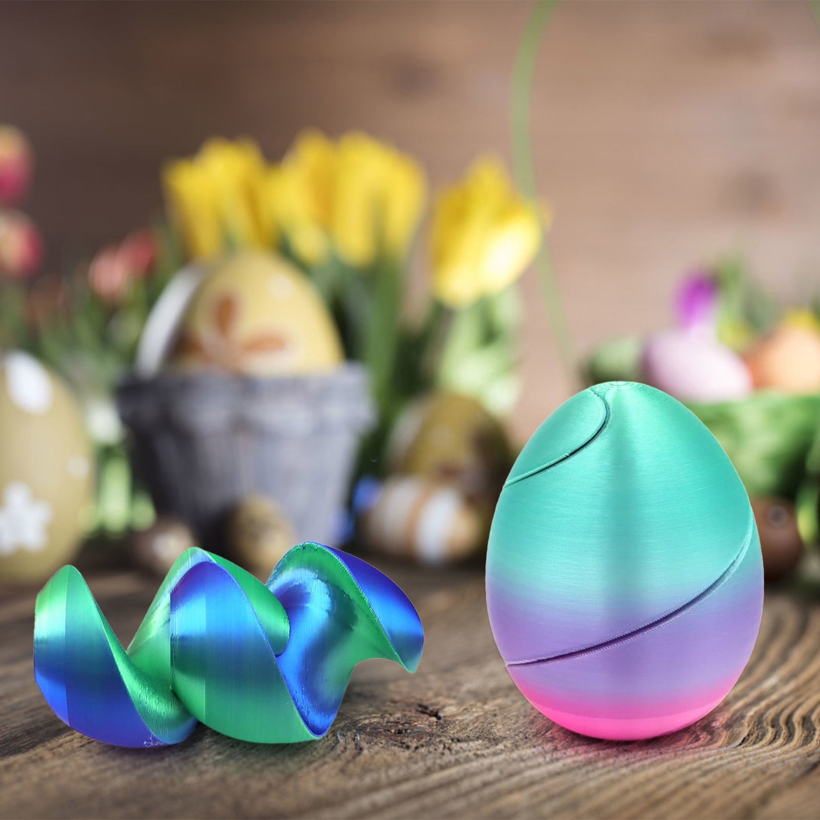 Easter Eggs, Spiral Fidget Easter Toy Egg Relax Anxiety Toy Basket Stuffer Filler, Gift for Family Travel Games Classroom Prize